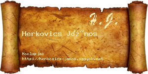 Herkovics János névjegykártya